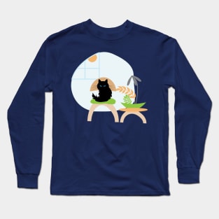 Cute Black Cat Chair Room 2 Long Sleeve T-Shirt